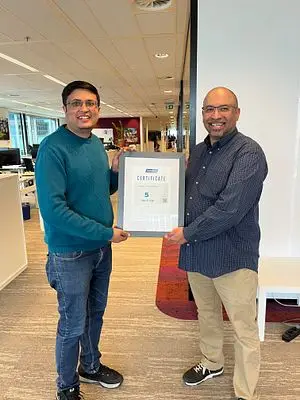 SafeCare Country Director India presenting the global certificate