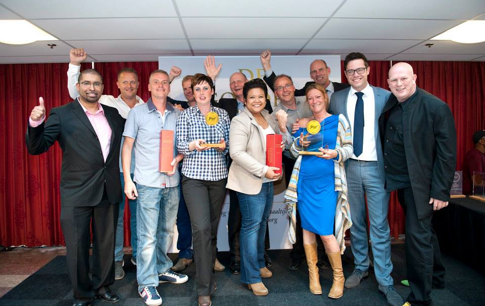 Gouden Bordjes winnaarsgroep met awards