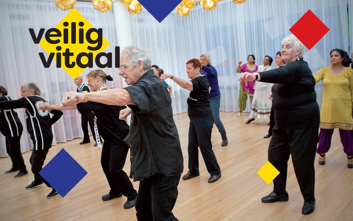 VeiligVitaal deelnemers in beweging — intergenerationeel dansen World Forum 2017